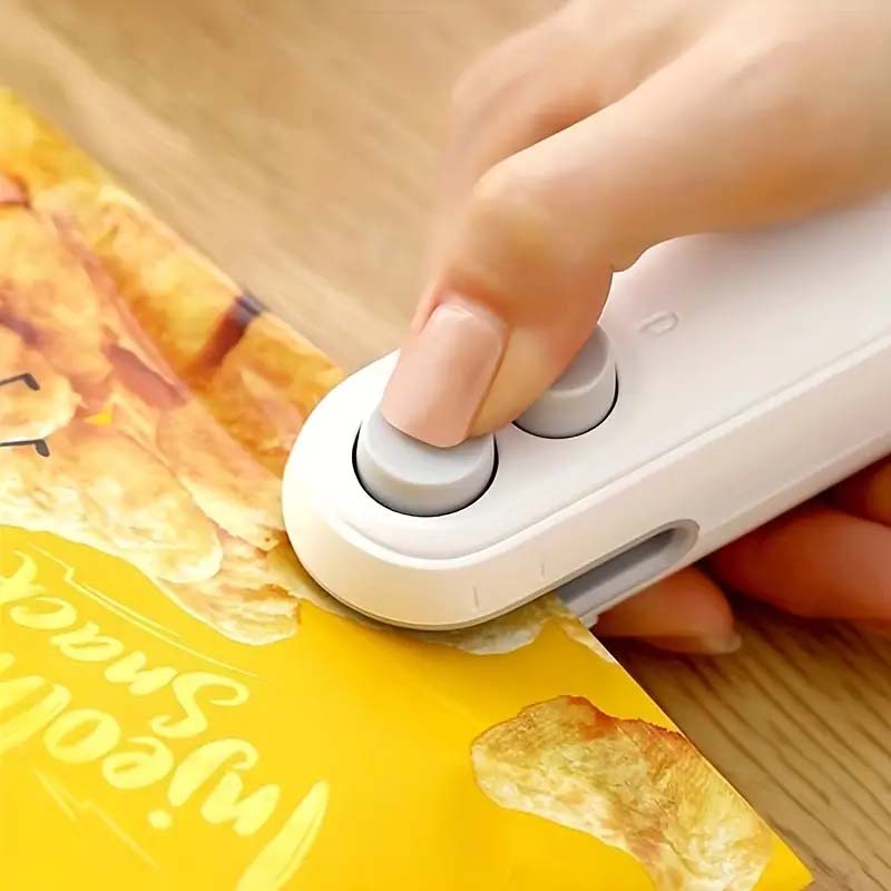 Rechargeable 2-in-1 Mini Snacks Bag Sealer with Cutter