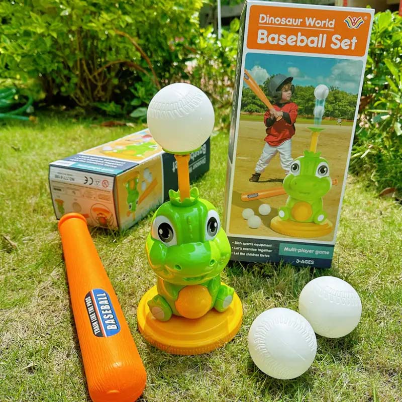 Cartoon Dinosaur Baseball Set for Kids - Perfect for Indoor & Outdoor Fun