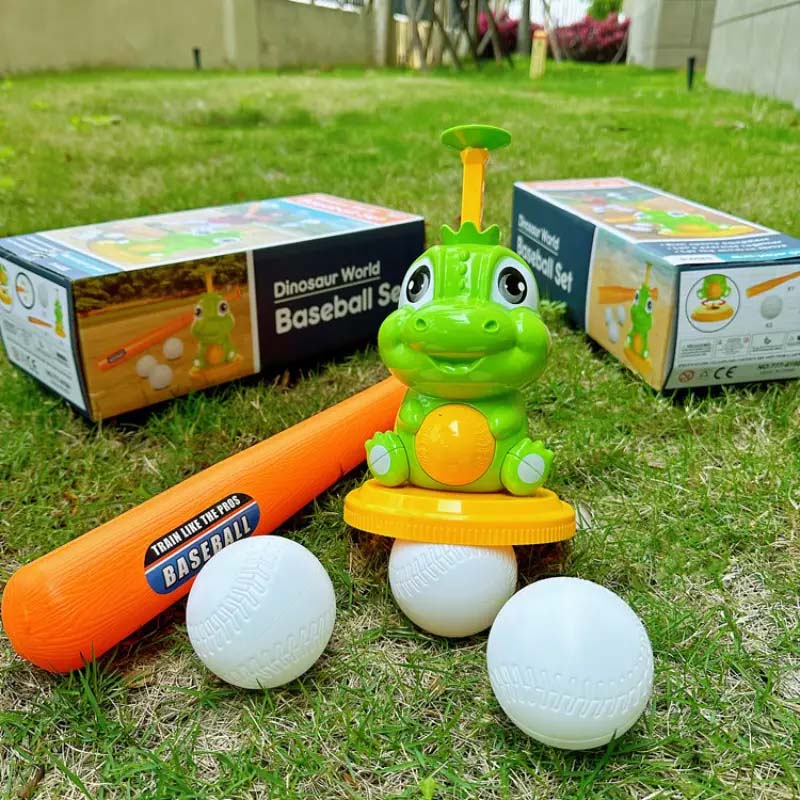 Cartoon Dinosaur Baseball Set for Kids - Perfect for Indoor & Outdoor Fun