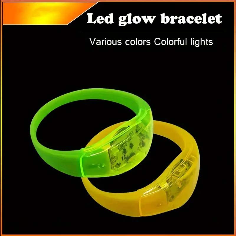 LED Voice-Activated Flash Bracelet - Waterproof & Fun, 12-Pack 🎃