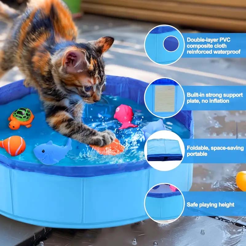 Interactive Cat Water Play Pool with Floating Toys