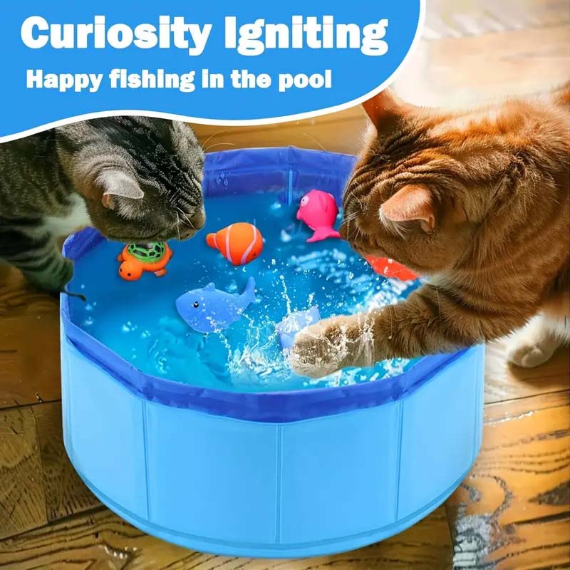 Interactive Cat Water Play Pool with Floating Toys