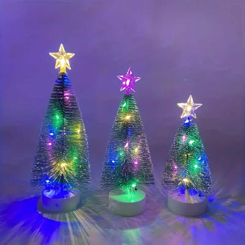 3-Piece LED Copper Wire Christmas Tree Set - Large, Medium, Small