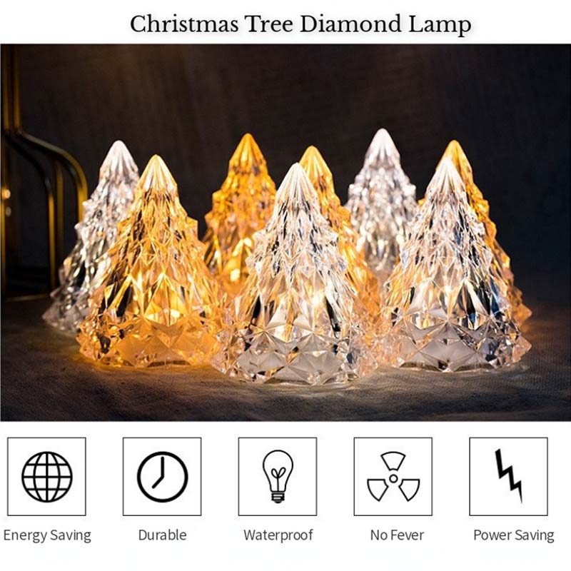 Christmas Tree Iceberg Diamond Crystal Lights - Yellow