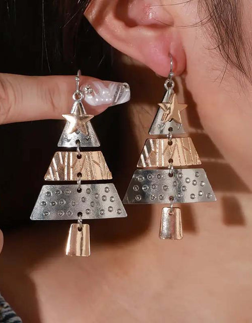 Load image into Gallery viewer, Elegant Zinc Alloy Christmas Tree Dangle Earrings – Perfect Holiday Gift for Her
