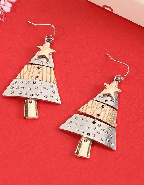 Load image into Gallery viewer, Elegant Zinc Alloy Christmas Tree Dangle Earrings – Perfect Holiday Gift for Her
