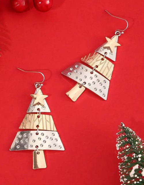 Load image into Gallery viewer, Elegant Zinc Alloy Christmas Tree Dangle Earrings – Perfect Holiday Gift for Her
