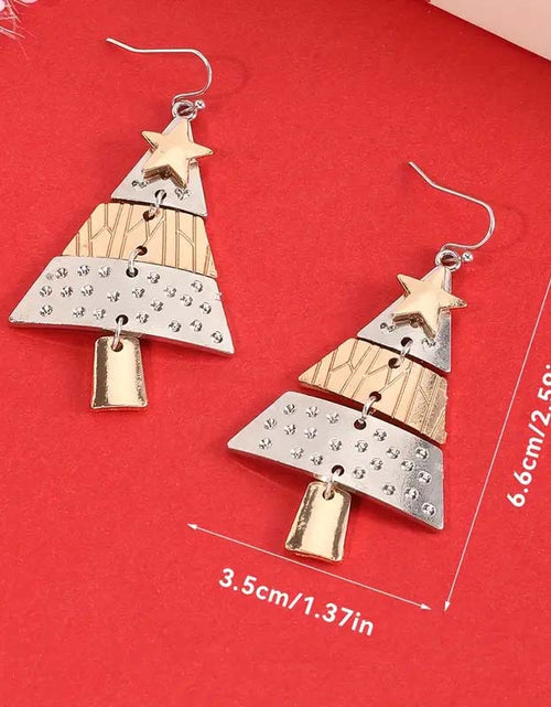 Load image into Gallery viewer, Elegant Zinc Alloy Christmas Tree Dangle Earrings – Perfect Holiday Gift for Her
