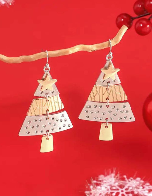 Load image into Gallery viewer, Elegant Zinc Alloy Christmas Tree Dangle Earrings – Perfect Holiday Gift for Her
