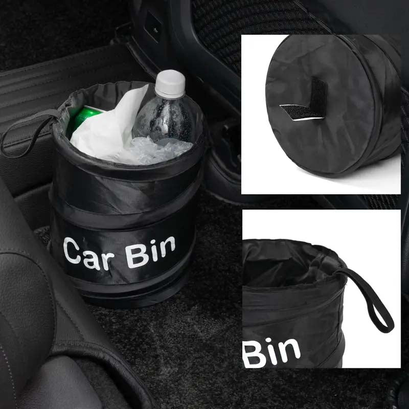 Collapsible Leak-Proof Car Trash Can – Black Waste Bin & Cooler Bag