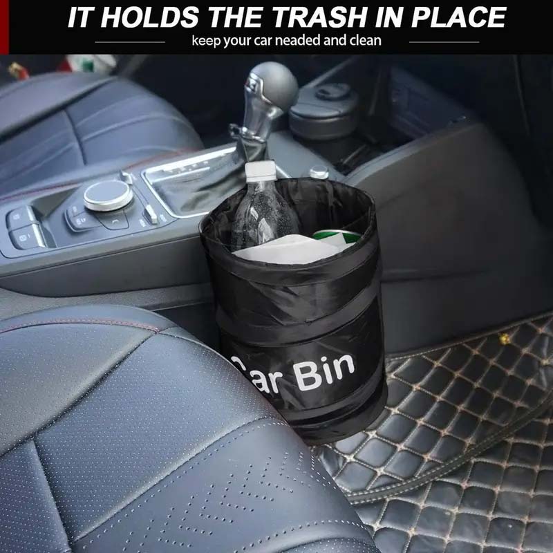 Collapsible Leak-Proof Car Trash Can – Black Waste Bin & Cooler Bag