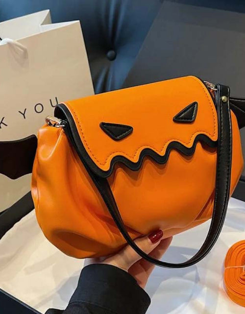 Load image into Gallery viewer, Halloween Pumpkin Crossbody Bag | Cute Cartoon with Wings
