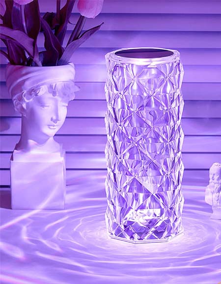 Load image into Gallery viewer, &quot;Rose Diamond Crystal Lamp Duo: RGB, Touch &amp; Remote Control, USB Rechargeable - Living Room, Bedroom, Bar
