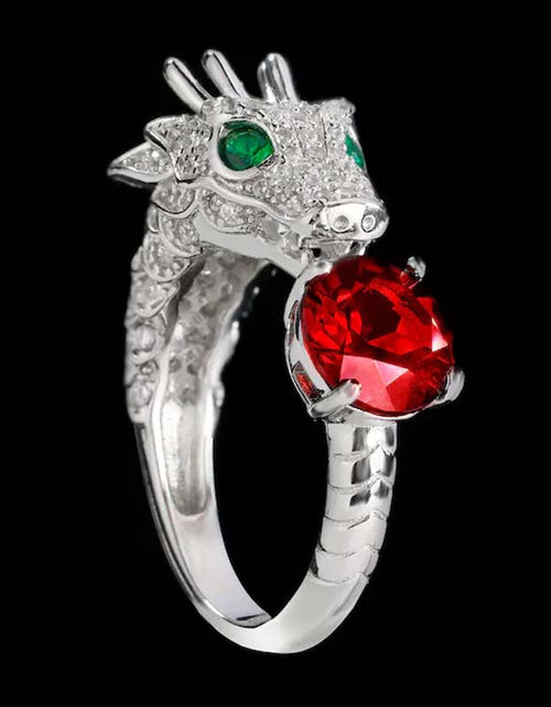 Load image into Gallery viewer, 925 Sterling Silver Dragon Ring | Adjustable Gothic Jewelry
