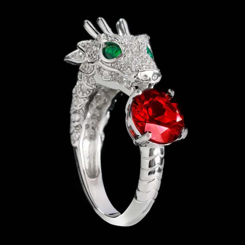 925 Sterling Silver Dragon Ring | Adjustable Gothic Jewelry