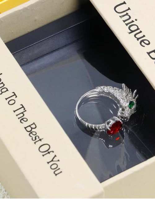 Load image into Gallery viewer, 925 Sterling Silver Dragon Ring | Adjustable Gothic Jewelry
