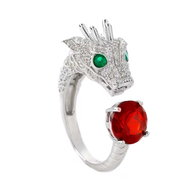 925 Sterling Silver Dragon Ring | Adjustable Gothic Jewelry