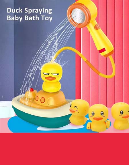 Duck-Sucker-Shower-Spray-Water-Toys: Quack 'n Splash Fun Bath Time Companion for Kids