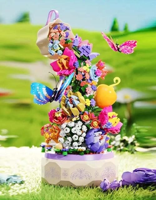 Load image into Gallery viewer, Flower Garden Building Set with Rotating Music Box
