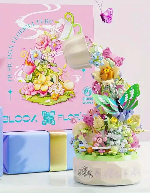 Load image into Gallery viewer, Flower Garden Building Set with Rotating Music Box
