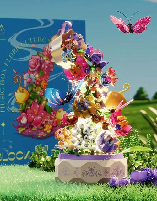 Load image into Gallery viewer, Flower Garden Building Set with Rotating Music Box
