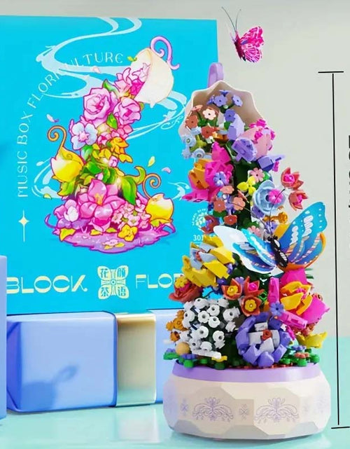 Load image into Gallery viewer, Flower Garden Building Set with Rotating Music Box
