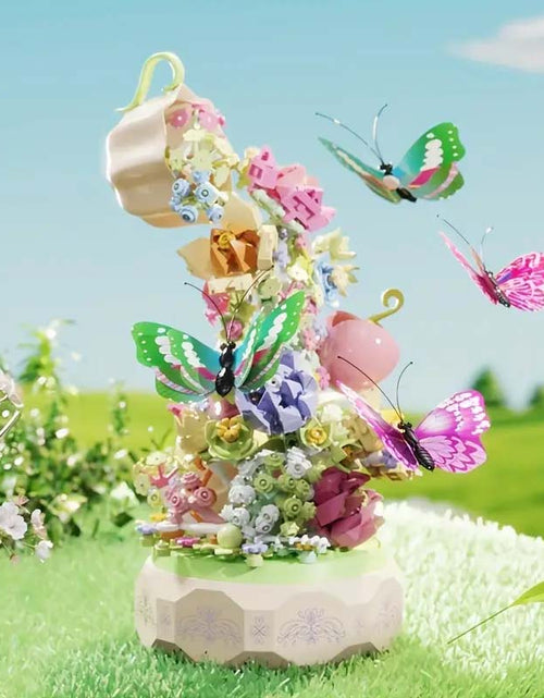 Load image into Gallery viewer, Flower Garden Building Set with Rotating Music Box
