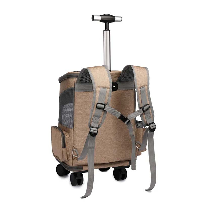 Portable Folding Pet Trolley Backpack – Travel Cat Carrier with Wheels | Comfortable & Convenient Pet Carrier