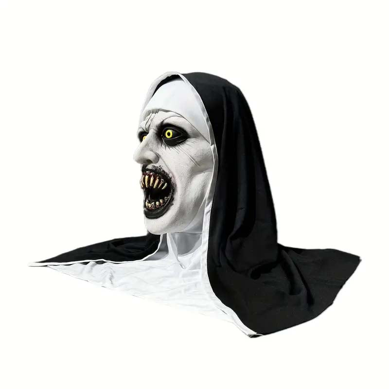 Qualteus Funky Nun Latex Mask Creepy Halloween