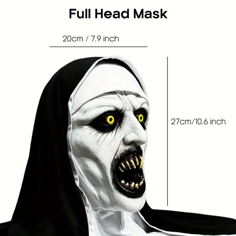 Qualteus Funky Nun Latex Mask Creepy Halloween