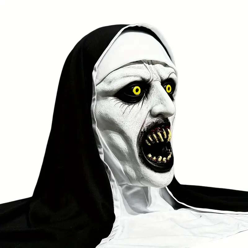 Qualteus Funky Nun Latex Mask Creepy Halloween