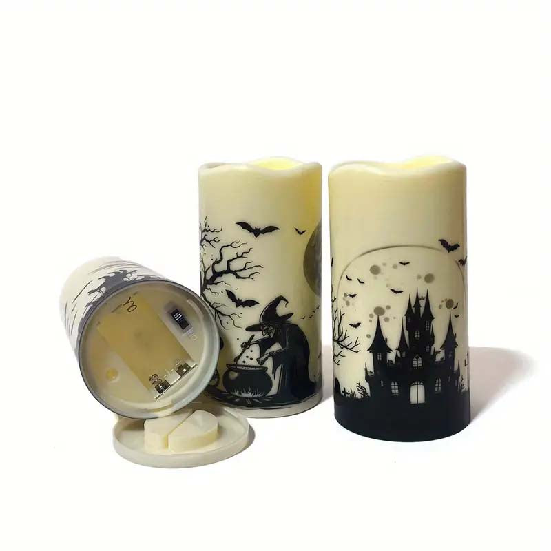 6-Piece Halloween LED Candles Set with Decorations