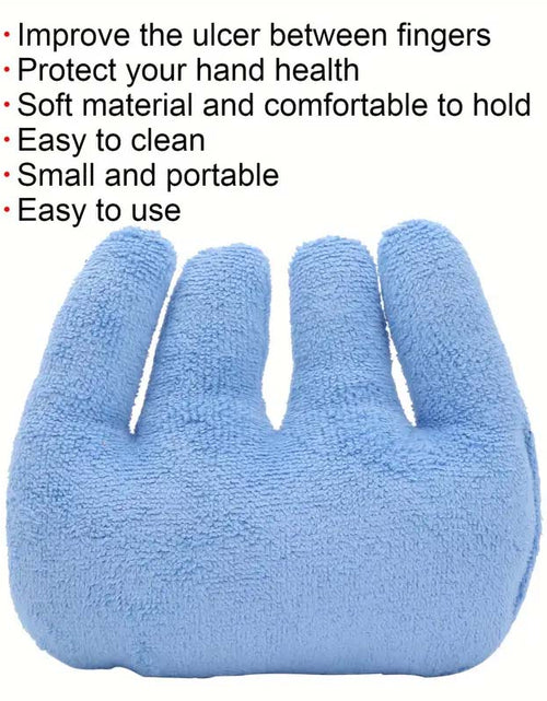 Load image into Gallery viewer, Blue Hand Rehabilitation Grip Cushion with Finger Separators | Prevents Pressure Sores
