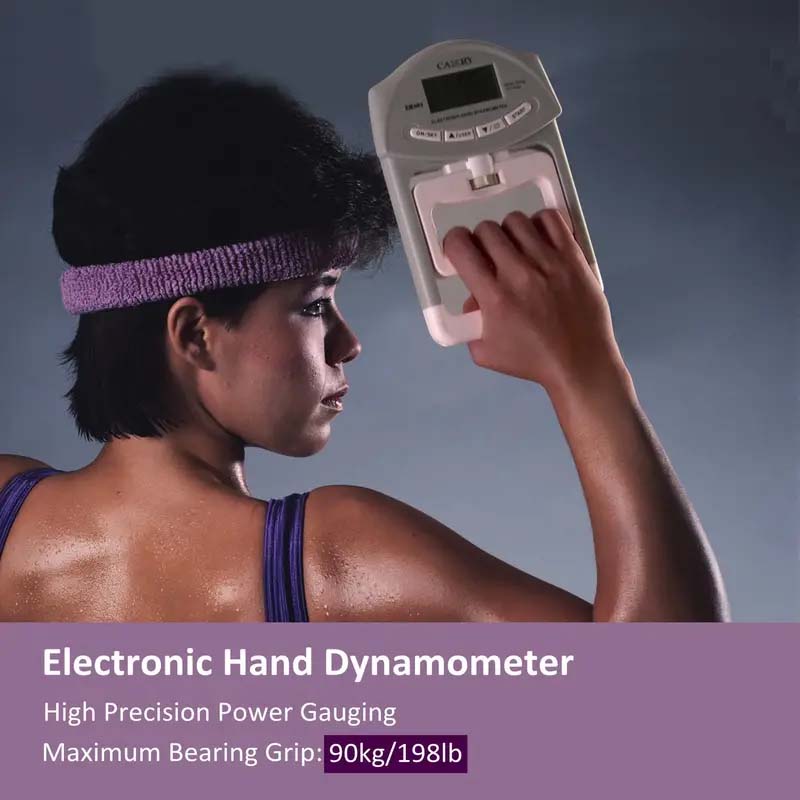 Camry Digital Hand Dynamometer - 198lbs Grip Strength Meter, Portable, Battery-Powered