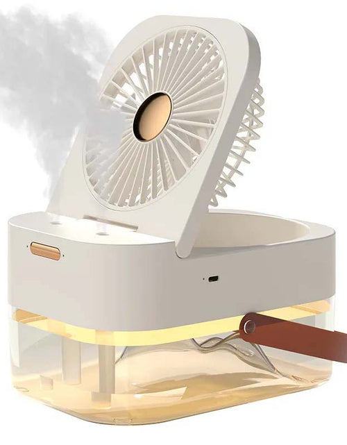 Load image into Gallery viewer, 3-in-1 Portable Fan: Cooler, Humidifier, Night Light - USB Desktop
