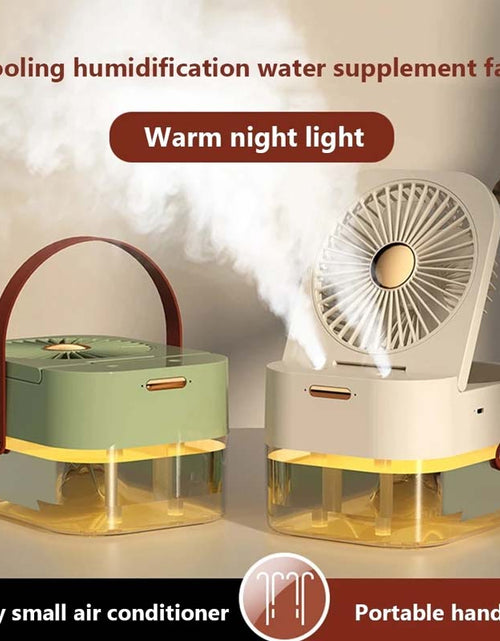 Load image into Gallery viewer, 3-in-1 Portable Fan: Cooler, Humidifier, Night Light - USB Desktop
