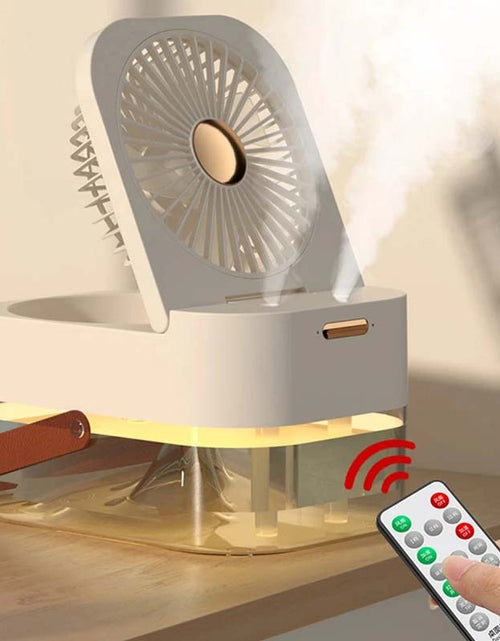 Load image into Gallery viewer, 3-in-1 Portable Fan: Cooler, Humidifier, Night Light - USB Desktop
