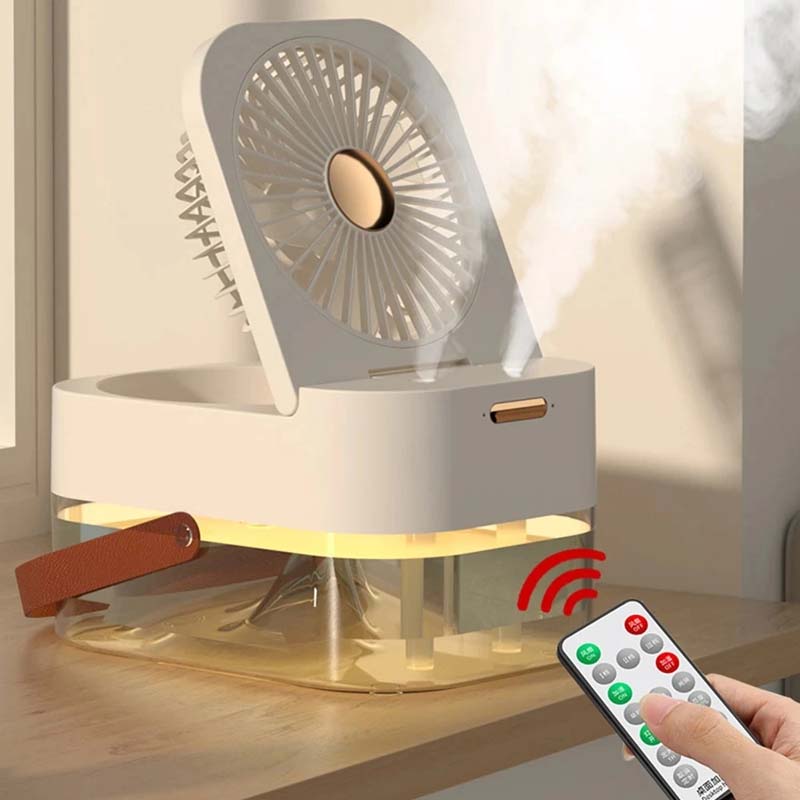 3-in-1 Portable Fan: Cooler, Humidifier, Night Light - USB Desktop