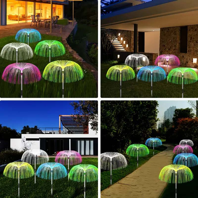 6pcs Solar-Powered Jellyfish Christmas Lights - 7-Color Changing & Waterproof