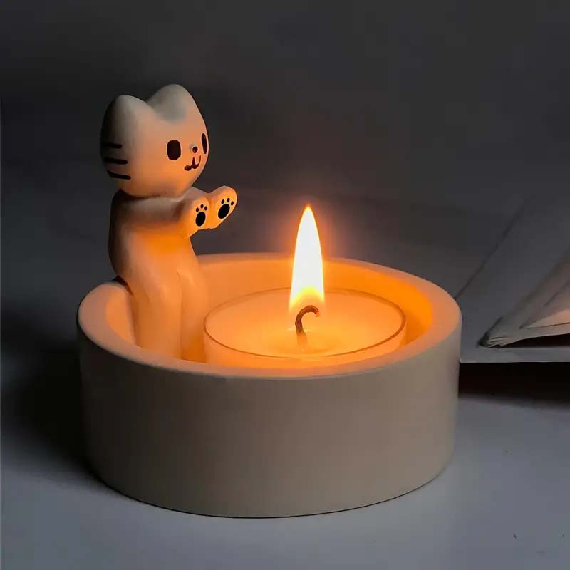 Kitten Candle Holder - Cat Paws Design