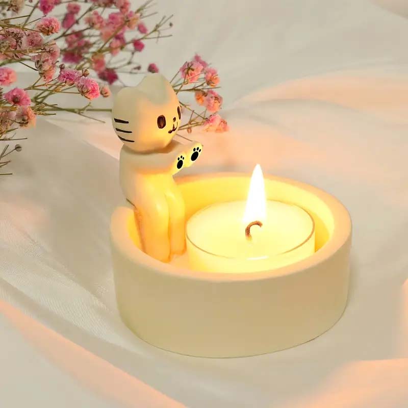 Kitten Candle Holder - Cat Paws Design