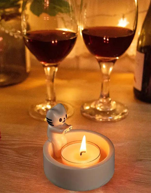 Load image into Gallery viewer, Kitten Candle Holder - Cat Paws Design
