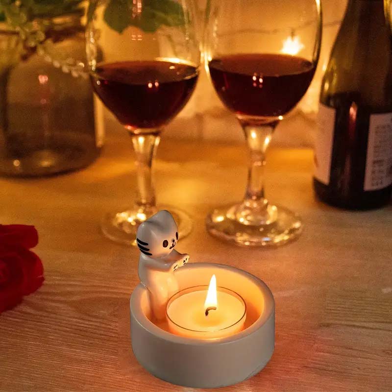 Kitten Candle Holder - Cat Paws Design