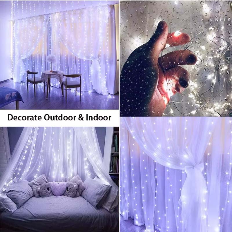 LED Fairy Curtain Lights for Indoor & Outdoor Decor | Warm Glow