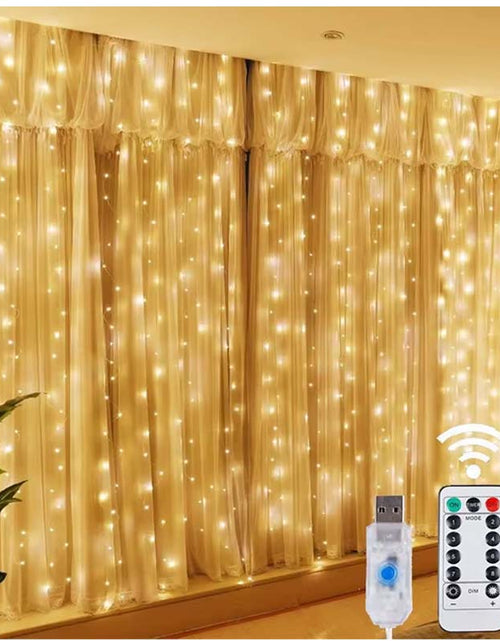 Load image into Gallery viewer, LED Fairy Curtain Lights for Indoor &amp; Outdoor Decor | Warm Glow
