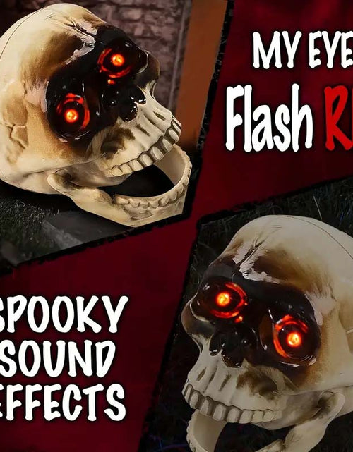 Load image into Gallery viewer, Spooky Motion Sensor LED Skull - Sound-Activated Halloween Decor
