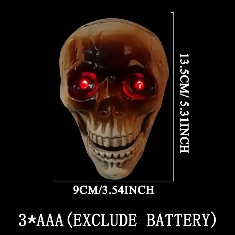 Spooky Motion Sensor LED Skull - Sound-Activated Halloween Decor