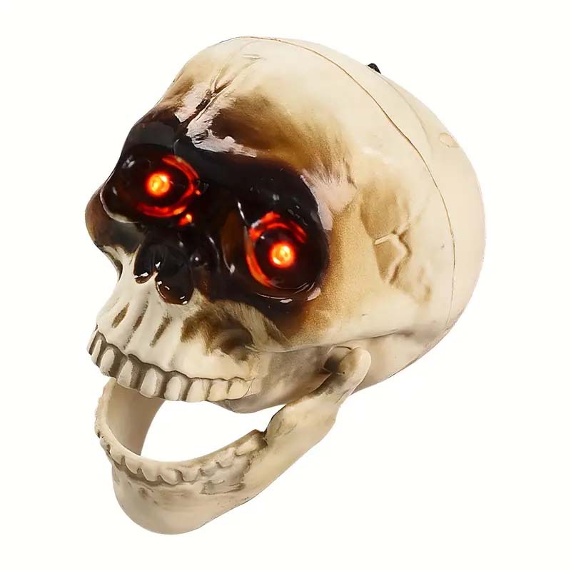 Spooky Motion Sensor LED Skull - Sound-Activated Halloween Decor