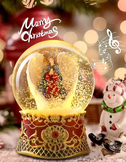 Load image into Gallery viewer, Angel Christmas Snow Globe with Music &amp; Lights – Nativity Decor
