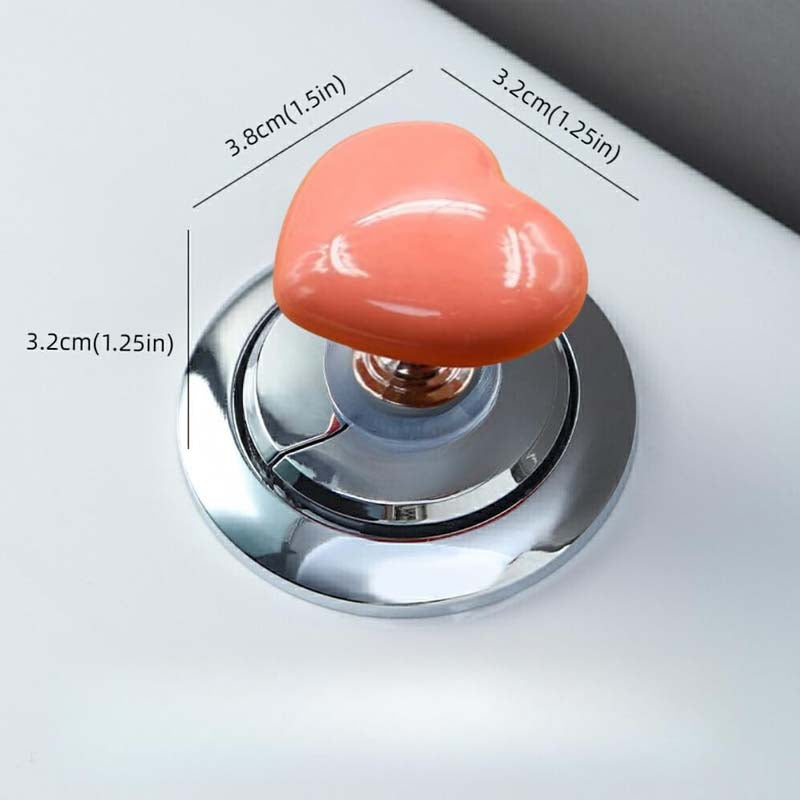 Love Heart Shaped Toilet Tank Button and Manicure Toilet Lid Cover Lifter Set